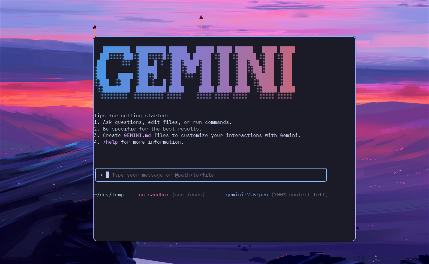 Gemini CLI Screenshot
