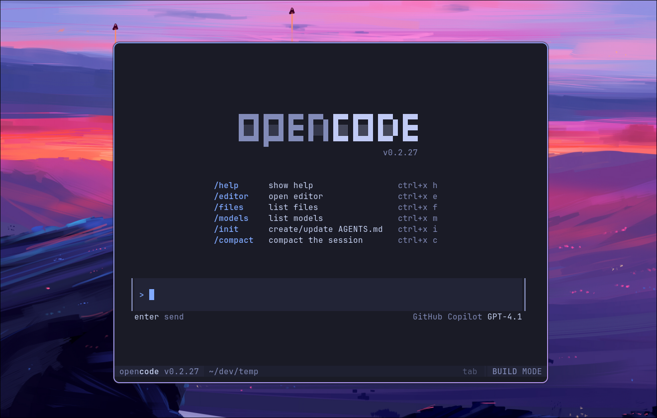 OpenCode Screenshot
